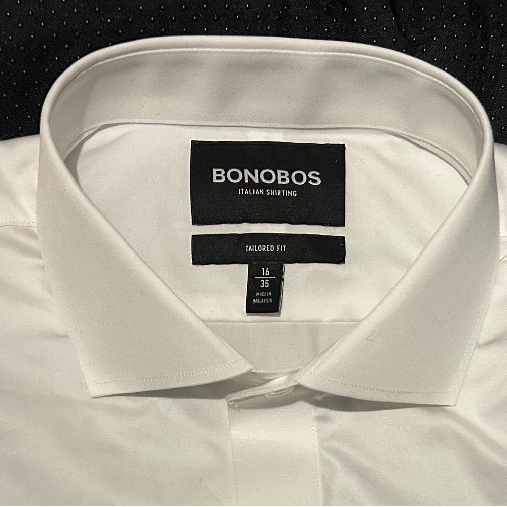 Bonobos White Tuxedo Shirt, 16/35, Elegant